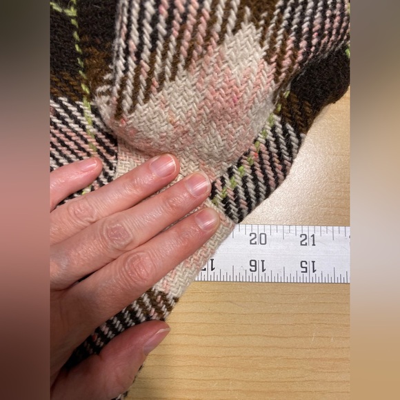 CAbi Belted Plaid Wool Blend Belted Blazer Jacket Brown Pink Size 4 - Picture 5 of 7